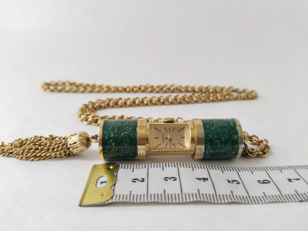 1960er Mondia Schweizer Emaille Klapp Anhängeruhr Vintage 11