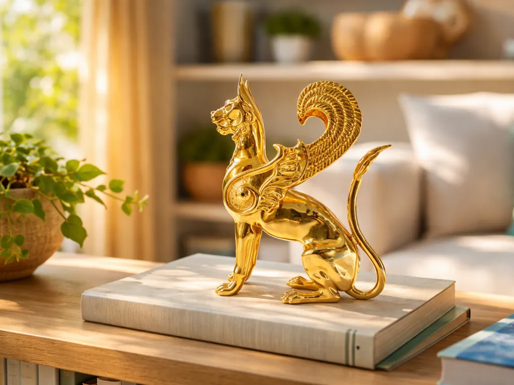 24k Gold Plated Griffin Bronze Figure 3
