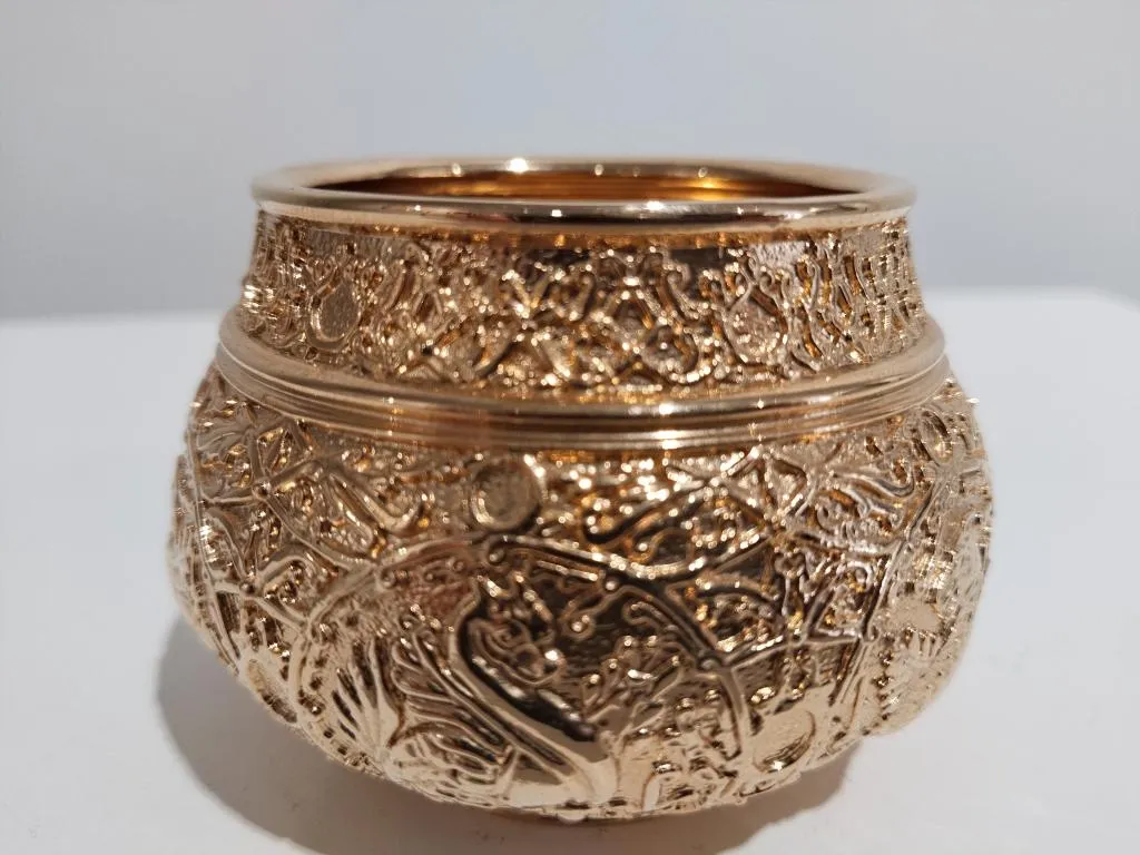 24k Gold Plated Ornate Bronze Ceremonial Cup 4