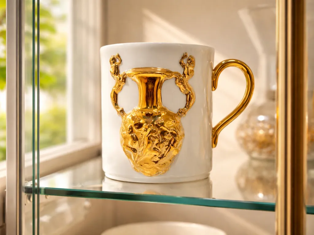 24K Gold Porcelain Cup Amphora 3