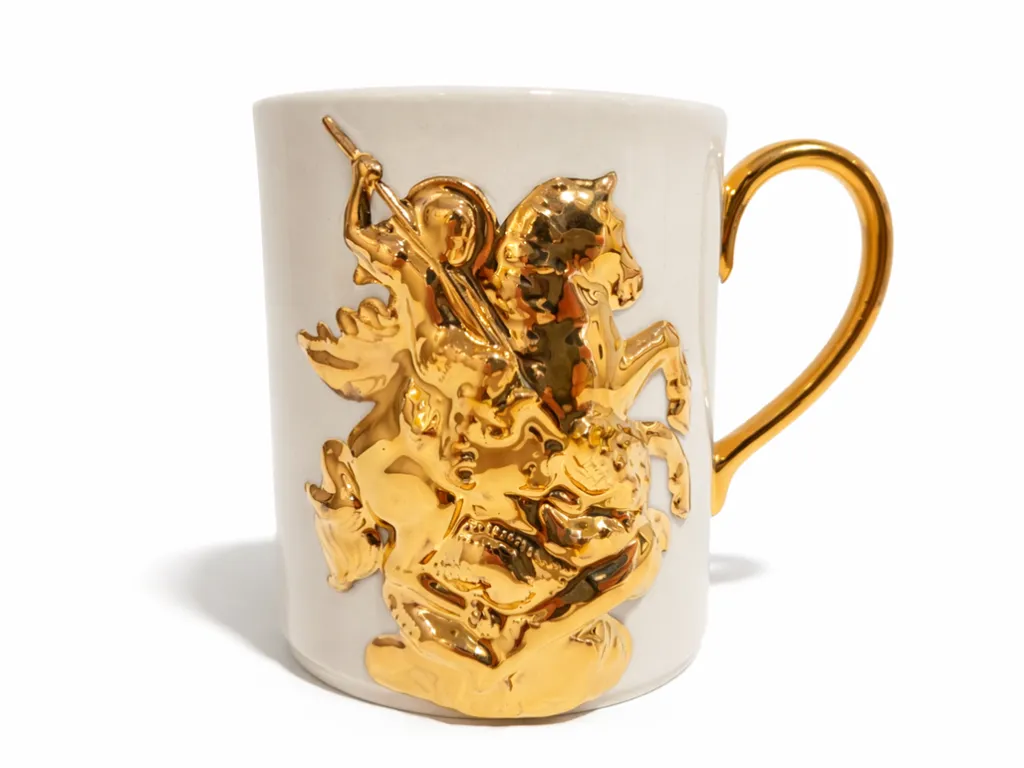 24K Gold Porcelain Cup Saint George