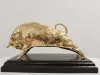 24k Vergoldete Bronzeskulptur Stier 6