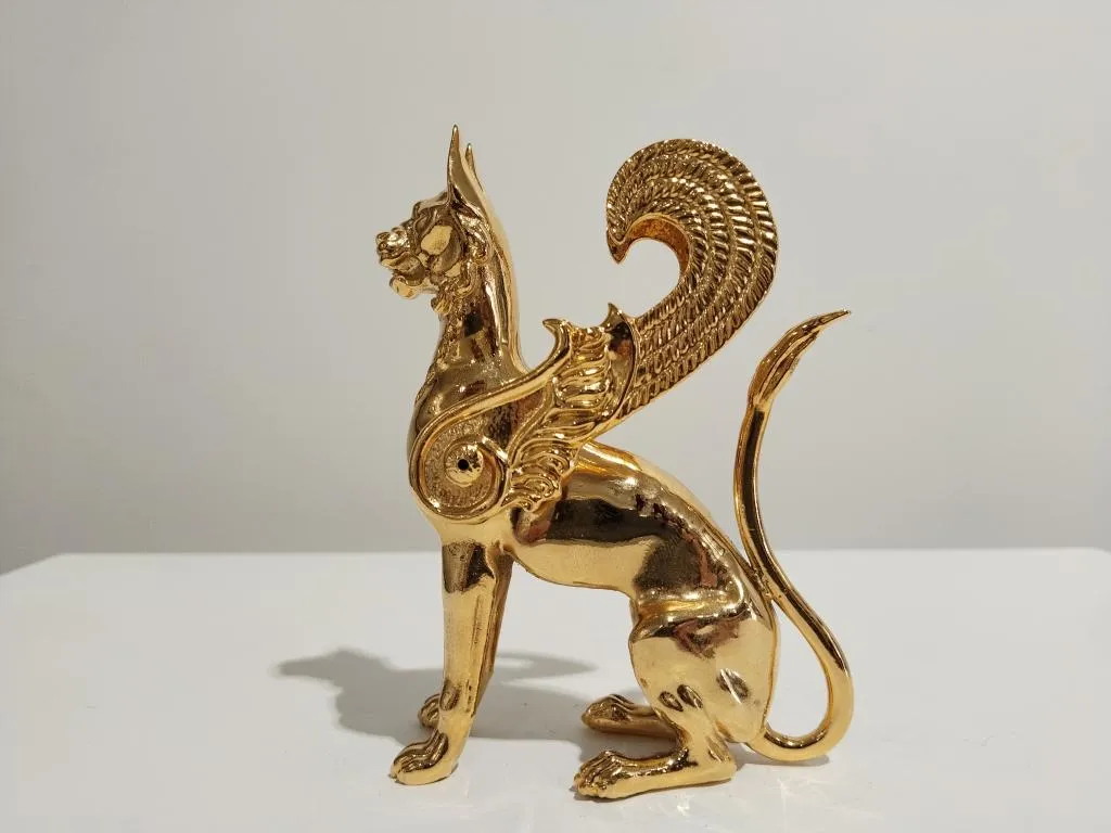 24K Vergoldete Greif-Bronzefigur 1