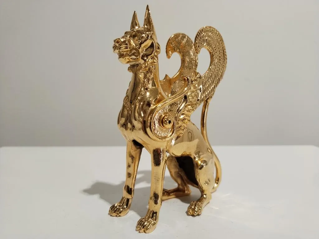 24K Vergoldete Greif-Bronzefigur 7