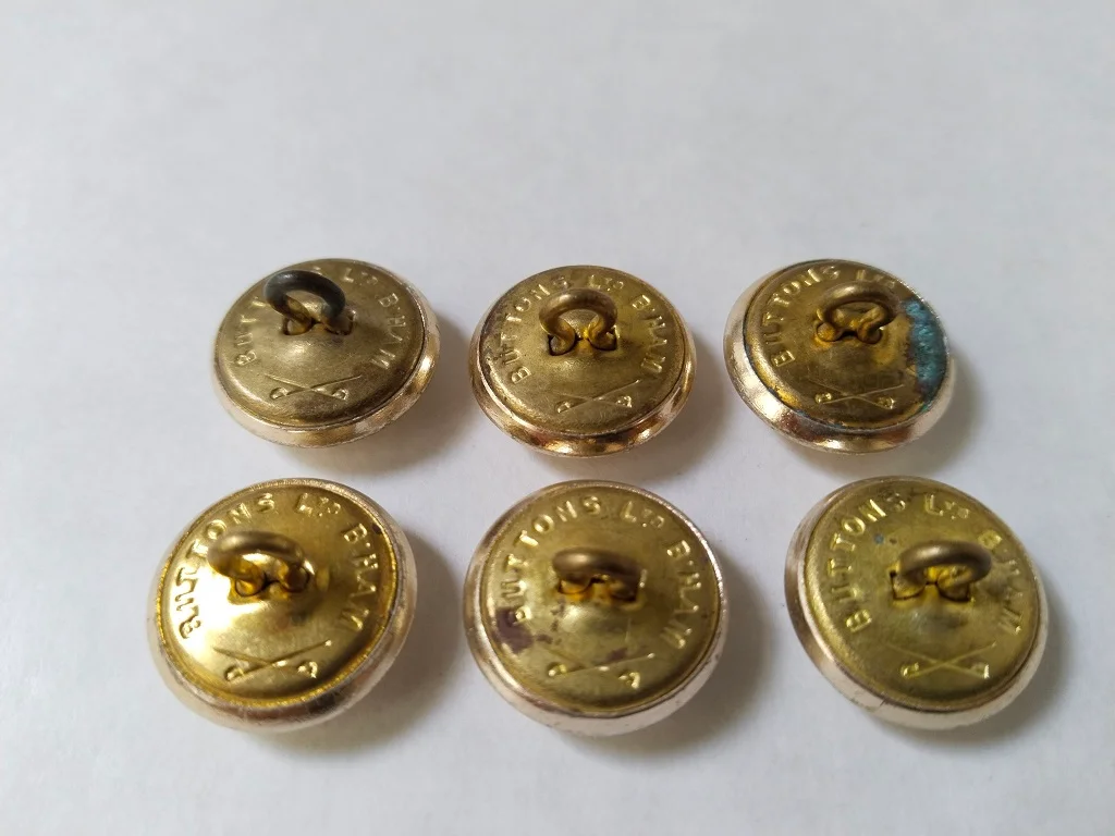 6 Military Uniform Buttons Worcestershire And Sherwood 4