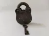 Altes Antikes Vorhängeschloss Mit Originalem Schlüssel 6