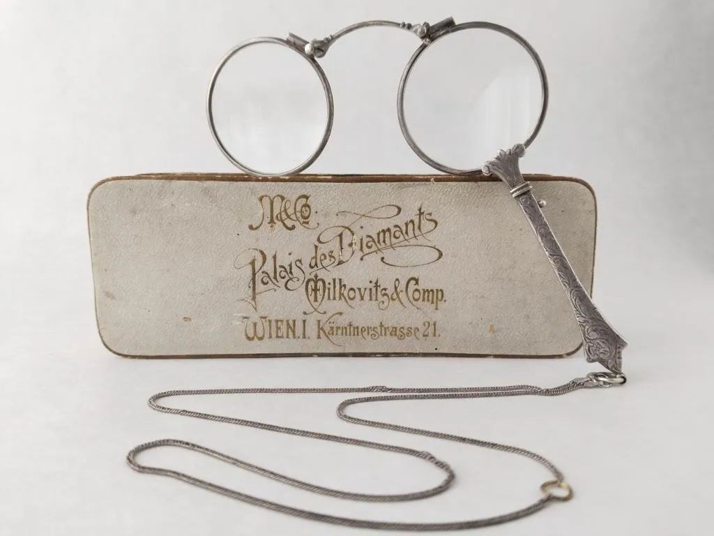 Antike Silber Lorgnette Brille 1900s Wiener Luxus 1
