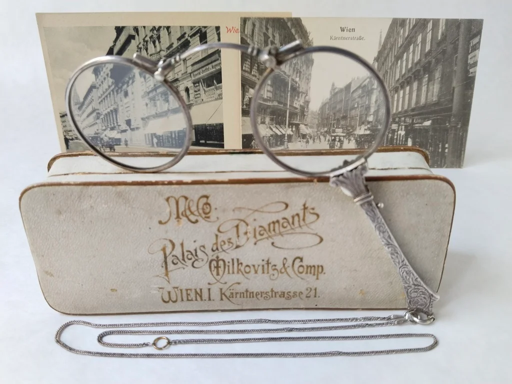 Antike Silber Lorgnette Brille 1900s Wiener Luxus