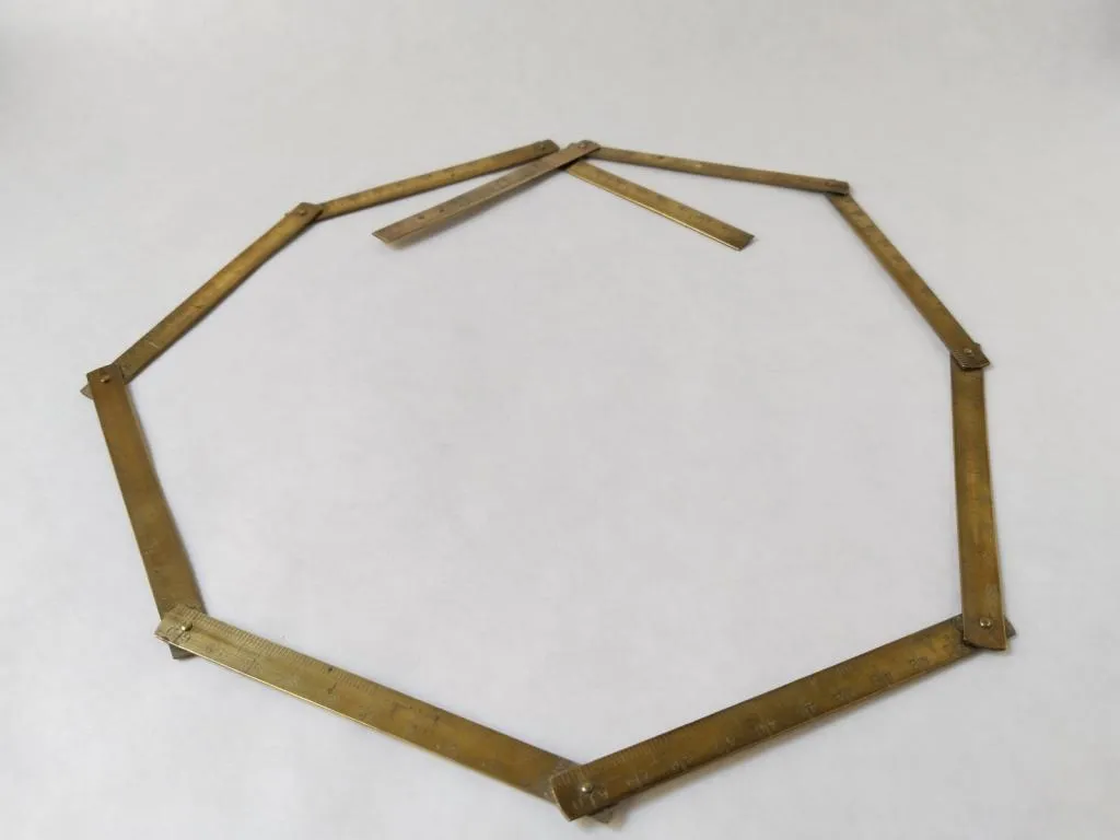 Antique French Folding Brass Ruler 4