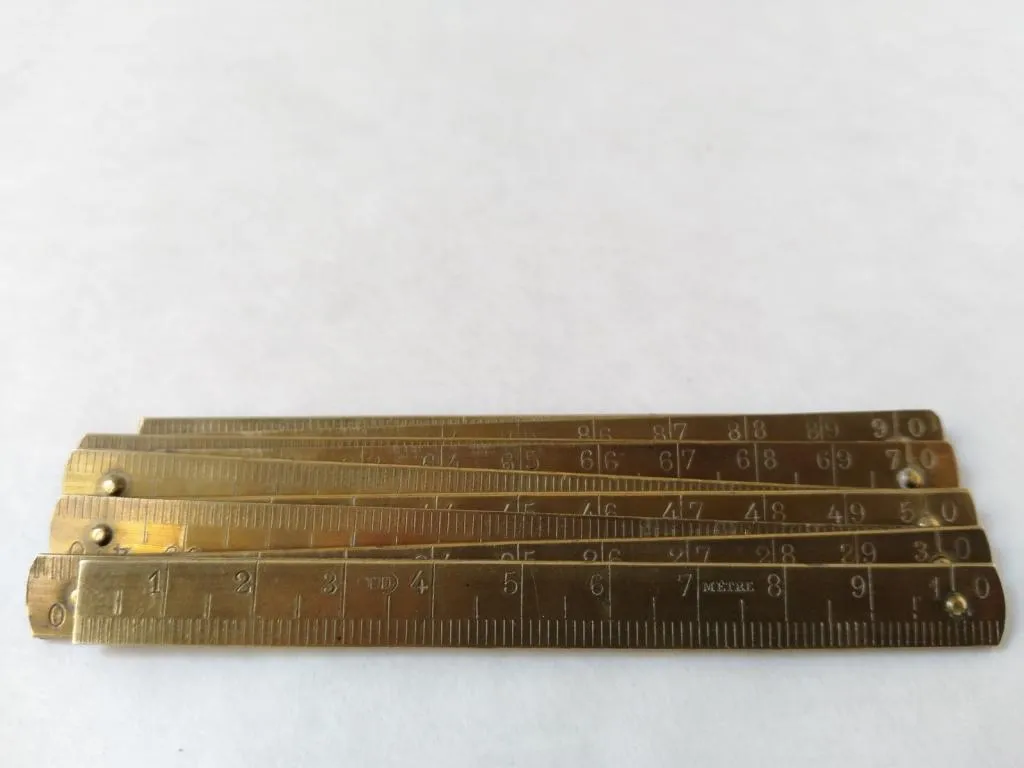 Antique French Folding Brass Ruler 7