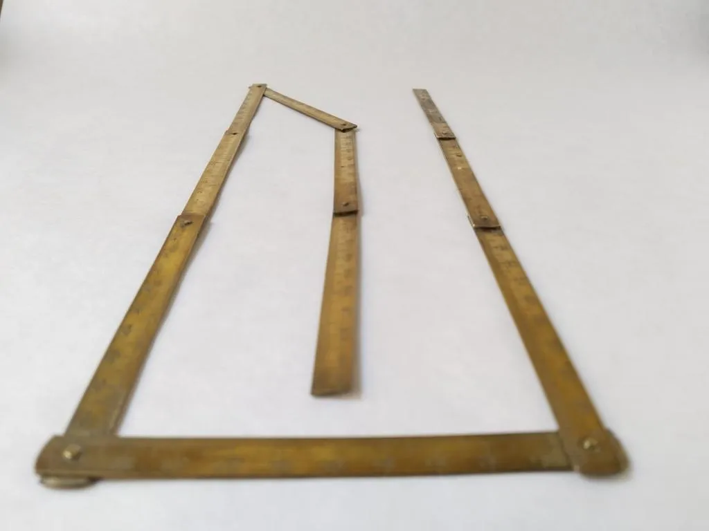 Antique French Folding Brass Ruler 8