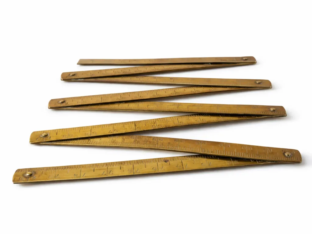 Antique French Folding Brass Ruler