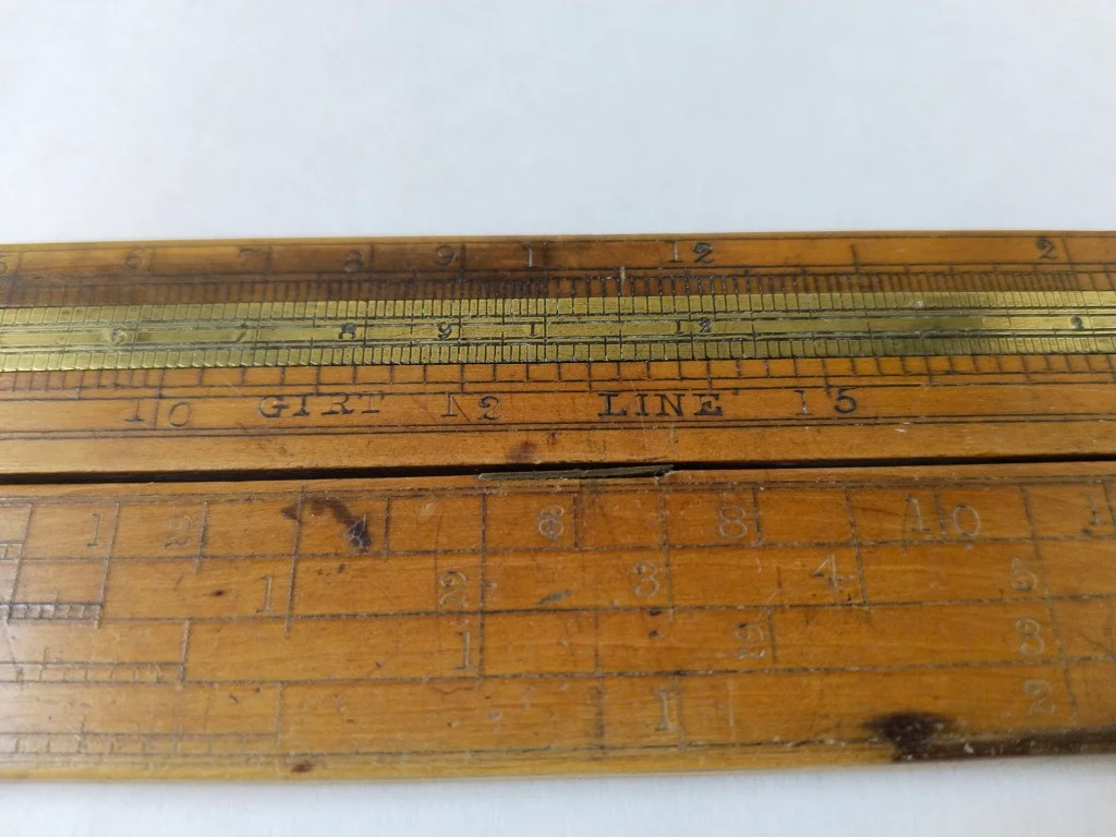 Boxwood Folding Rule with Brass Slides Two-Feet Two-Fold 5