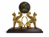 Brass Griffin Sculpture With Stone Orb
