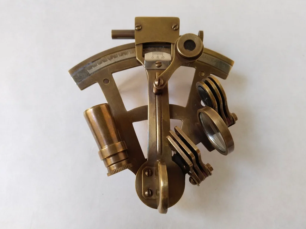 Brass Navigation Sextant Nautical Instrument Sailing Tool 1