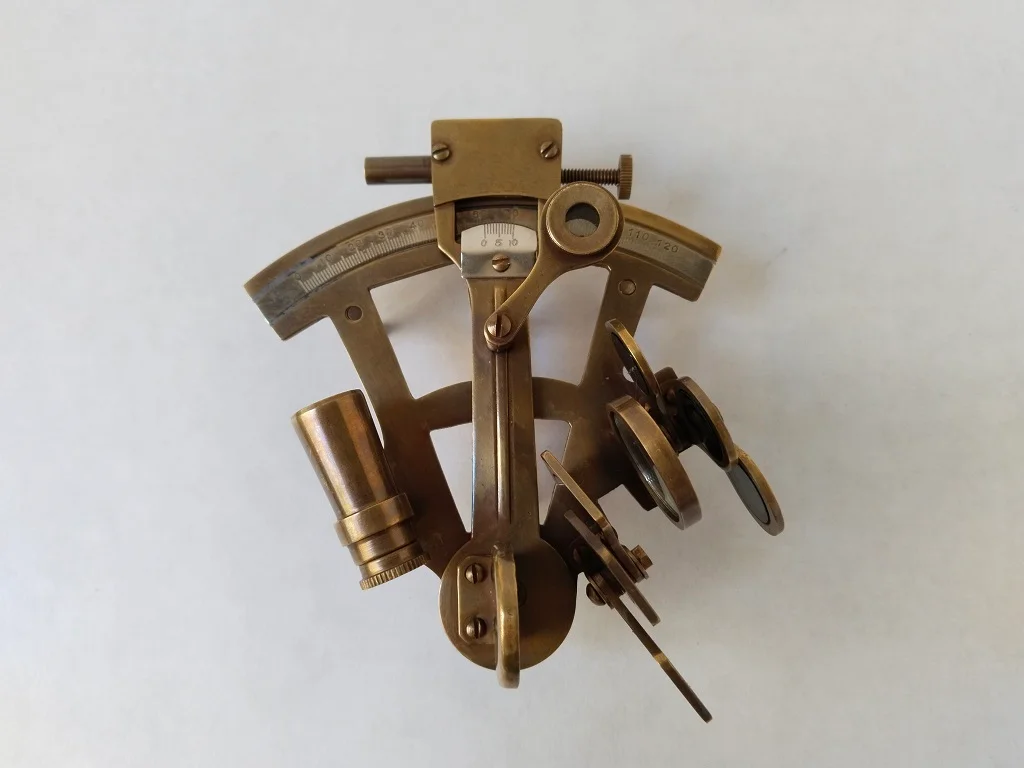 Brass Navigation Sextant Nautical Instrument Sailing Tool 12