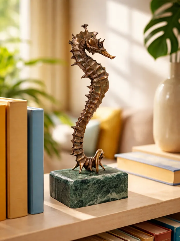 Bronze Seehorse Sculpture 3