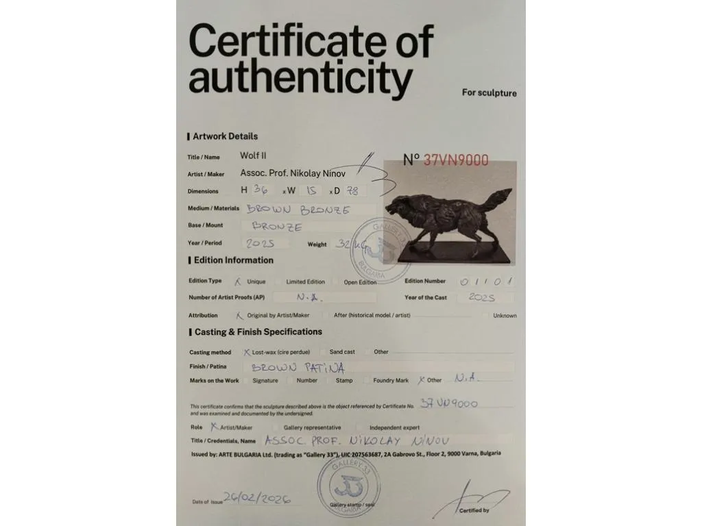 Bronze Wolf II Sculpture 12