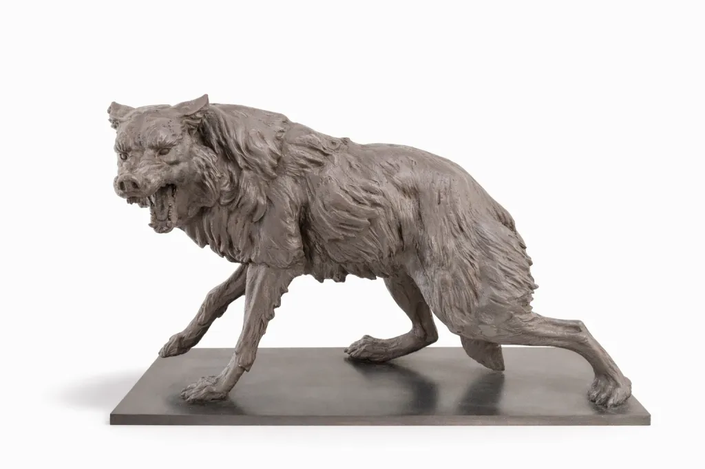 Bronze Wolf Sculpture