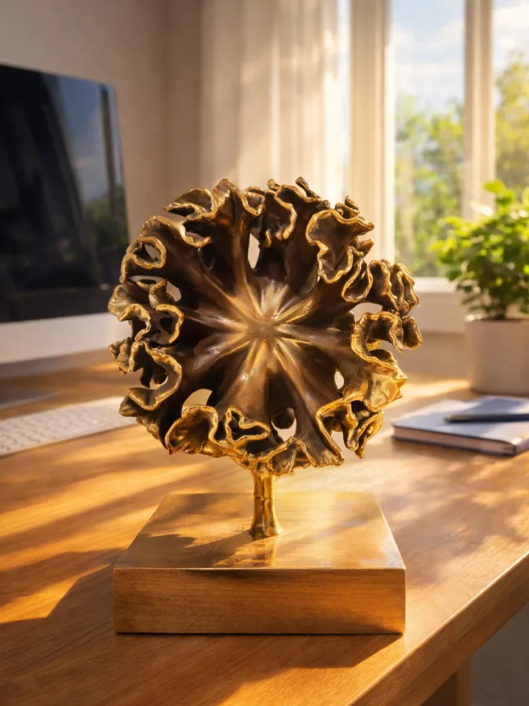 Contemporary Cast Bronze Sculpture Organic Geometry I 3