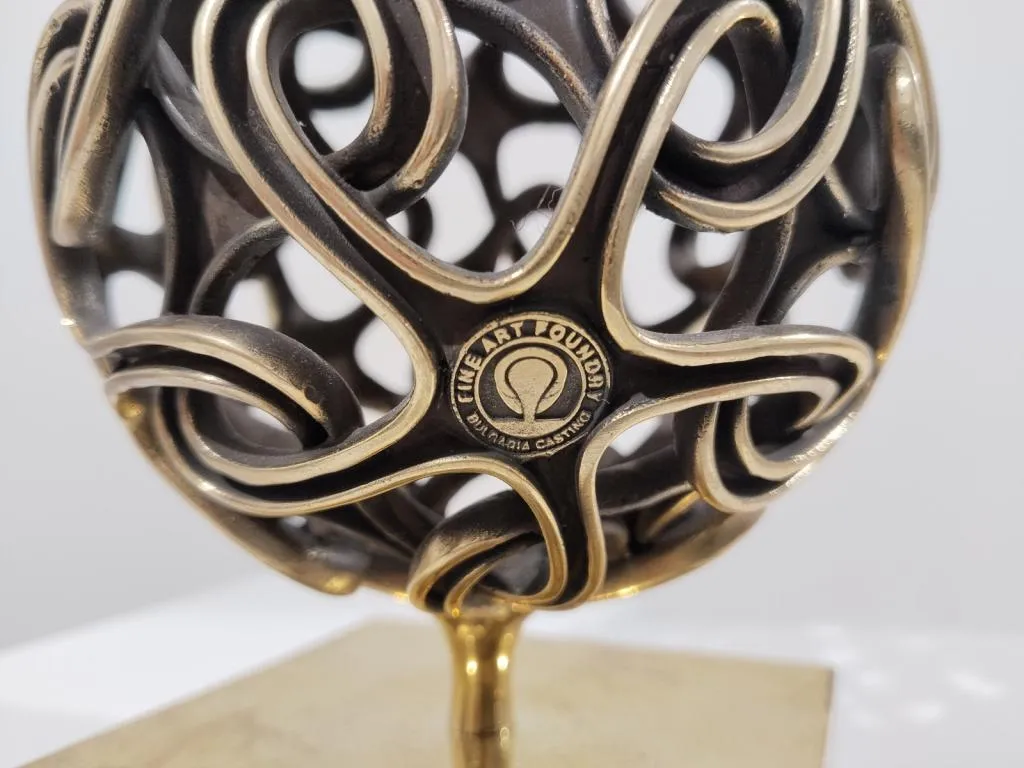 Contemporary Cast Bronze Sculpture Organic Geometry IV 4