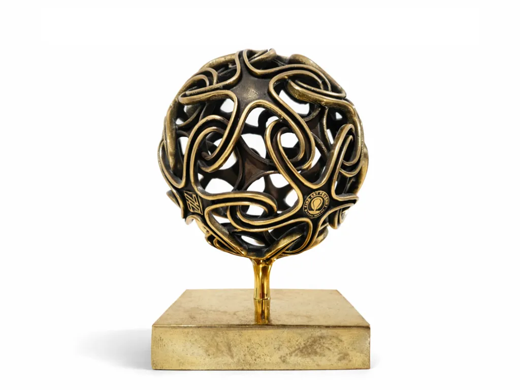 Contemporary Cast Bronze Sculpture Organic Geometry IV