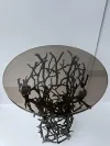 Designer Outdoor Side Table with Tempered Glass Top 4