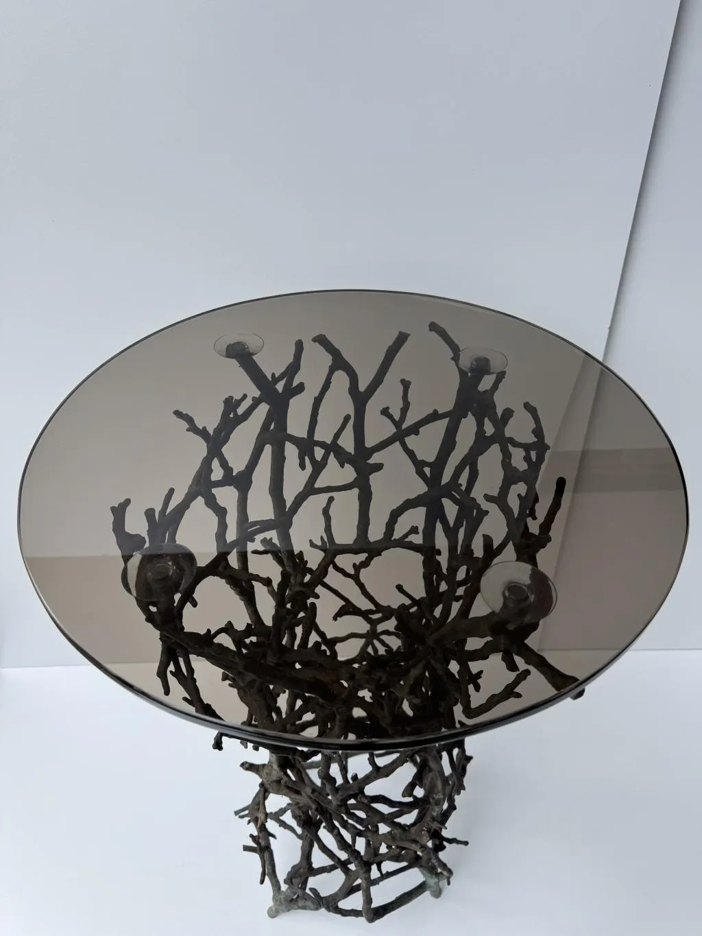 Designer Outdoor Side Table with Tempered Glass Top 4