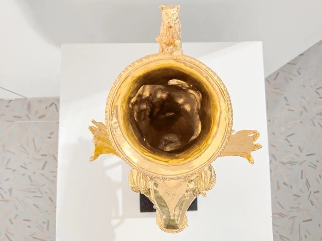 Greek Gold-Plated Silver Rhyton with Stag Head 9