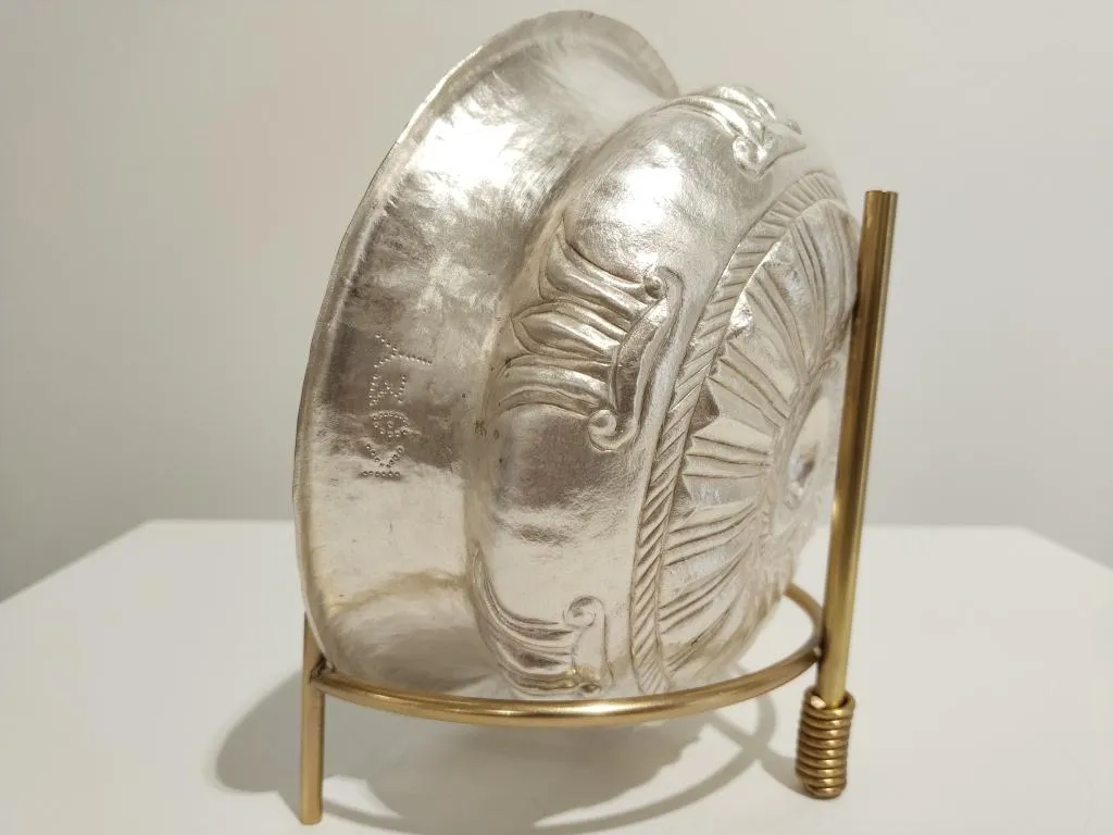 Greek Silver Libation Bowl Phiale with Geometric Motifs 4