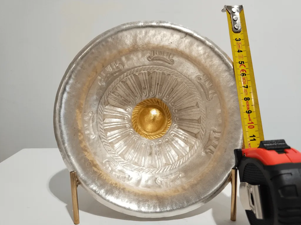 Greek Silver Libation Bowl Phiale with Geometric Motifs 9