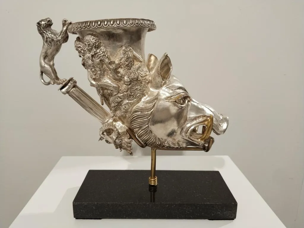 Greek Silver Rhyton with Boar Protome 5