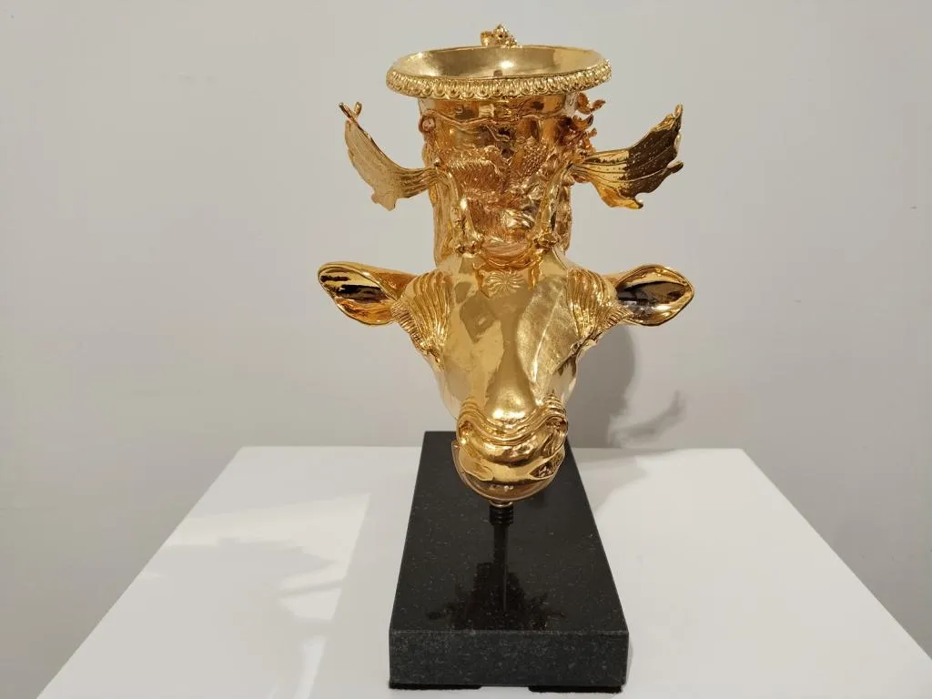 Griechisches vergoldetes Silber-Rhyton mit Hirschkopf 2