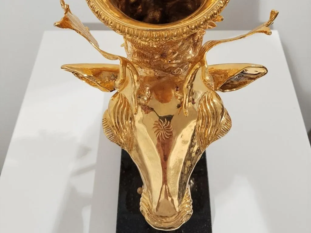 Griechisches vergoldetes Silber-Rhyton mit Hirschkopf 6