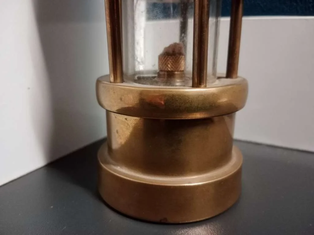 Grubenlampe Messing CYMRU Wales Alte Bergbaulampe Englische 7