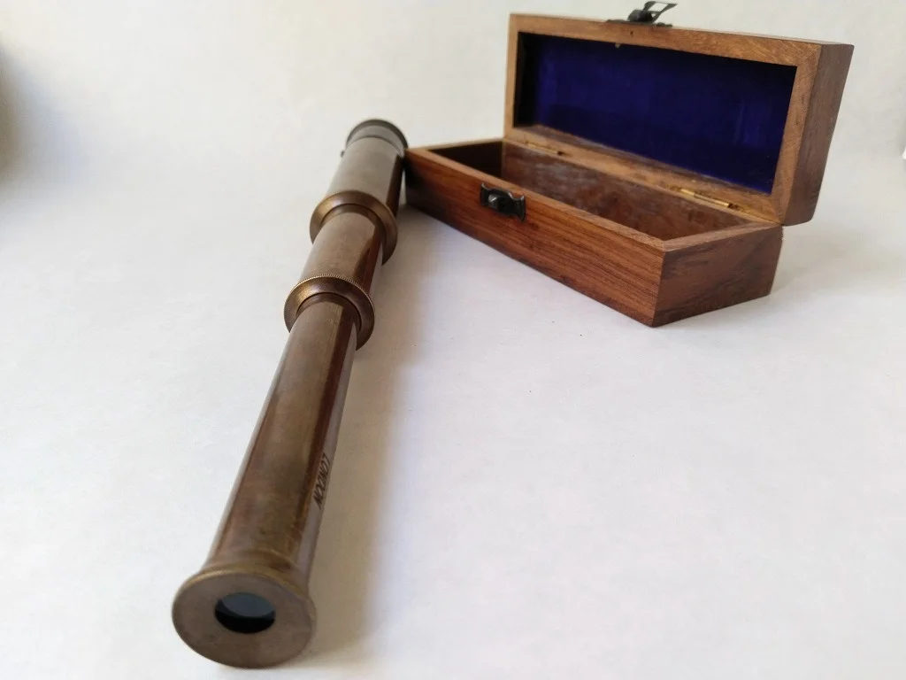 Henry Barrow Co London Spyglass Telescope In Wooden Box 3