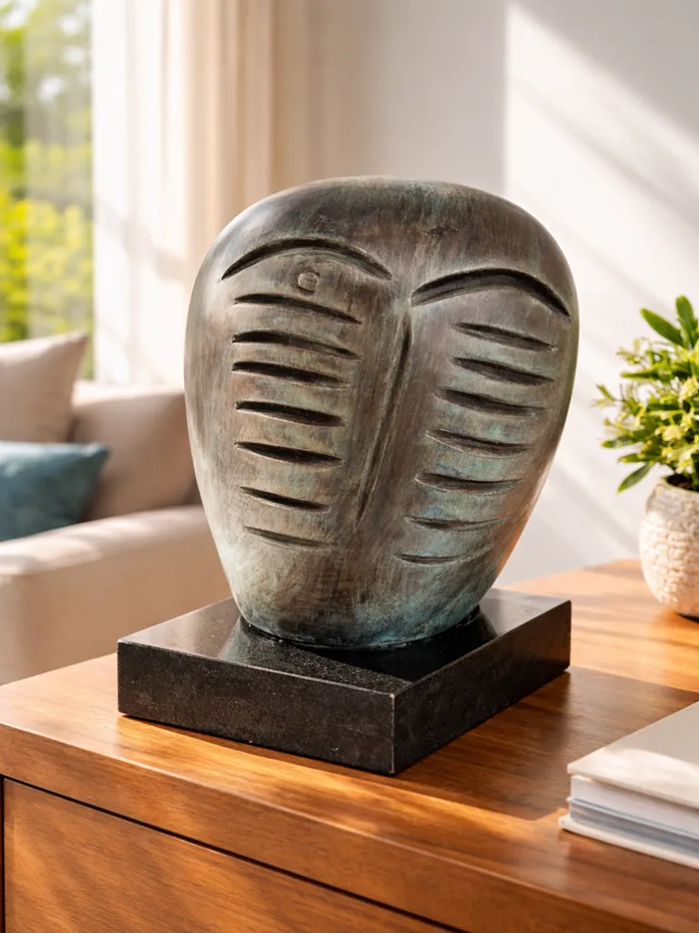 Kolio Karamfilov Bronze Modern Art Head Sculpture 3