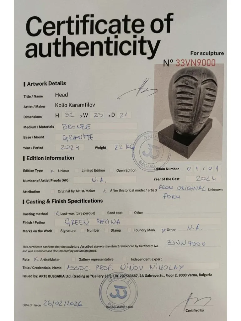 Kolio Karamfilov Moderne Kunst Kopf Bronze Skulptur 9