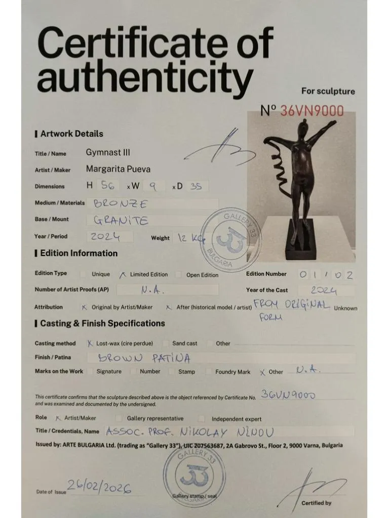 Margarita Pueva Kunstturnen III Bronze Skulptur 9