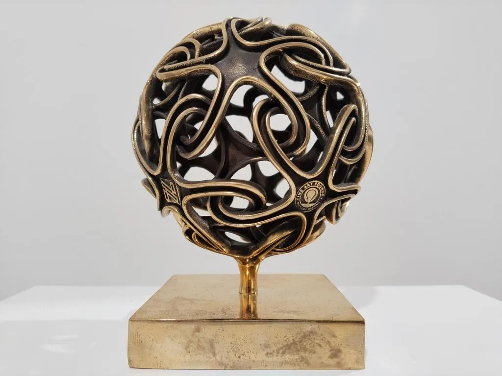 Moderne Bronze Skulptur Organische Geometrie IV 1