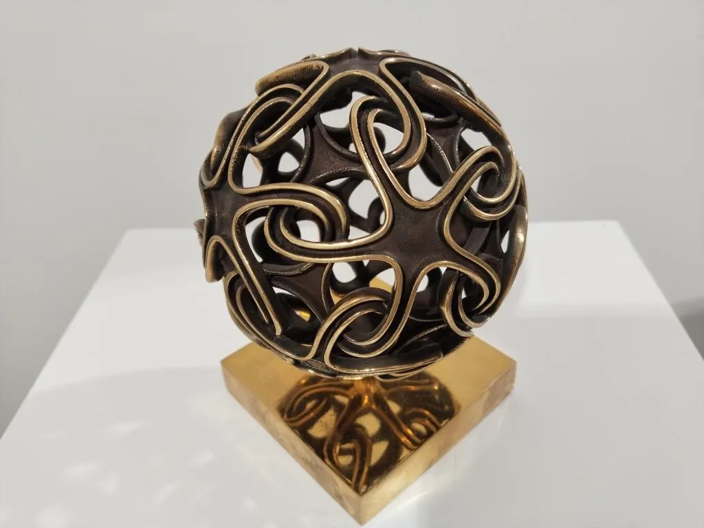 Moderne Bronze Skulptur Organische Geometrie IV 7