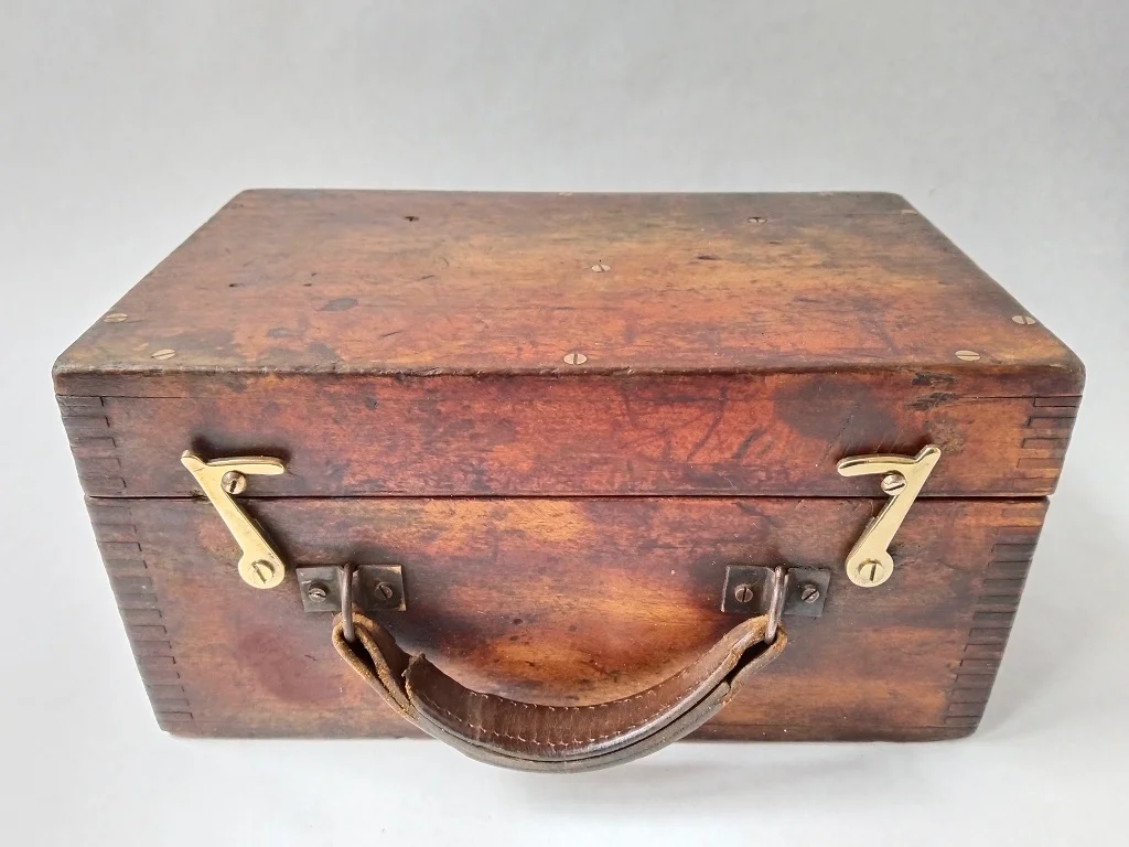 Old Brass Theodolite Stanley London Mahogany Cased Antique 24