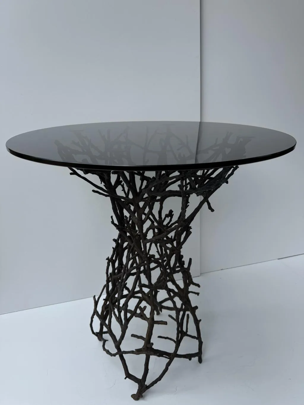 Organic Style Outdoor Dining Table with Branch Base 1