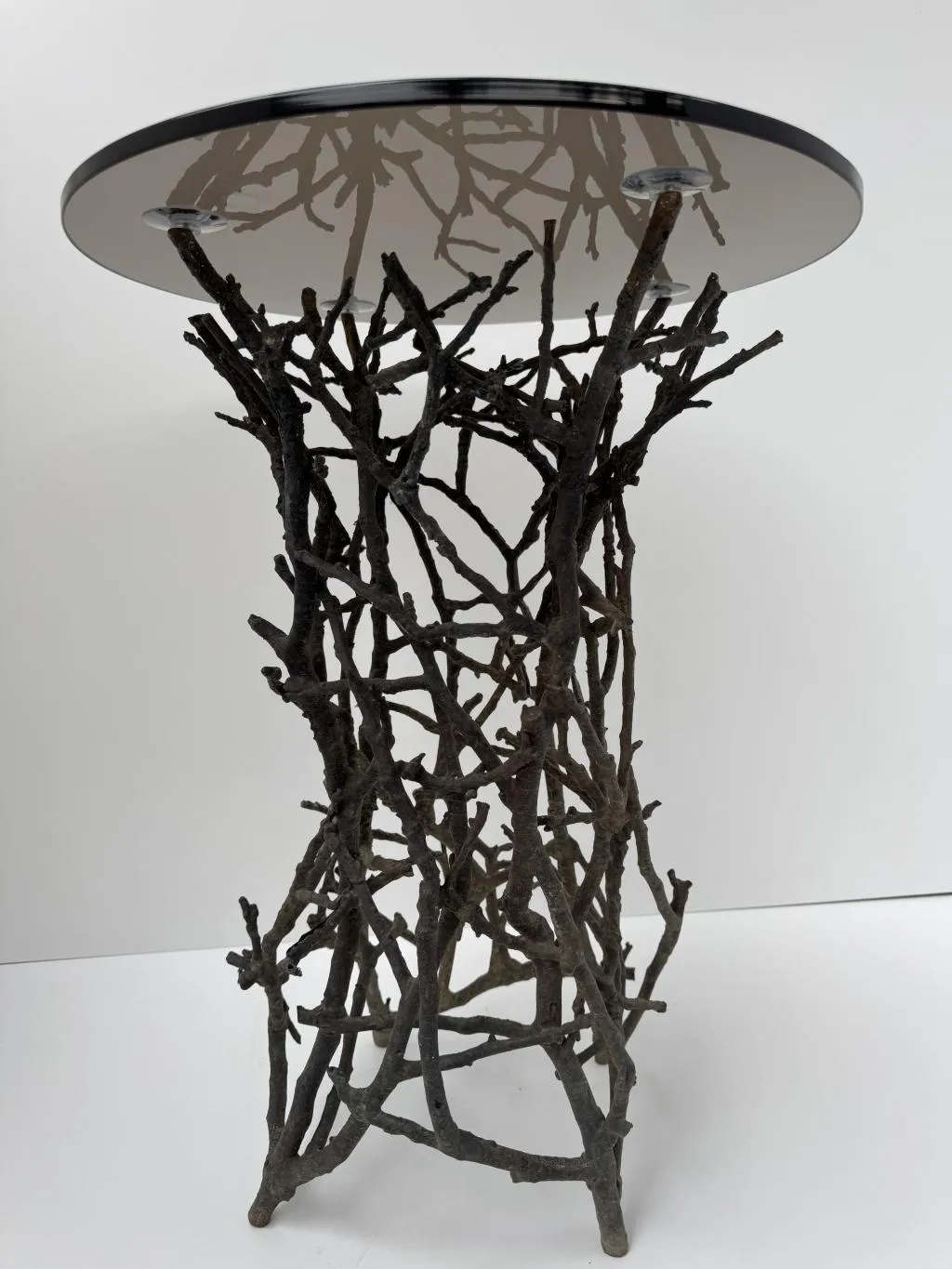Outdoor Bronze Coffee Table in Twig Design 4