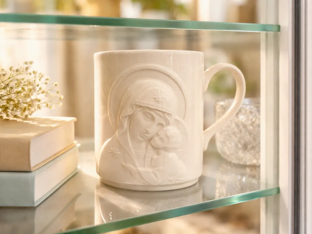 Porcelain Cup Virgin Mary And Baby Jesus 3