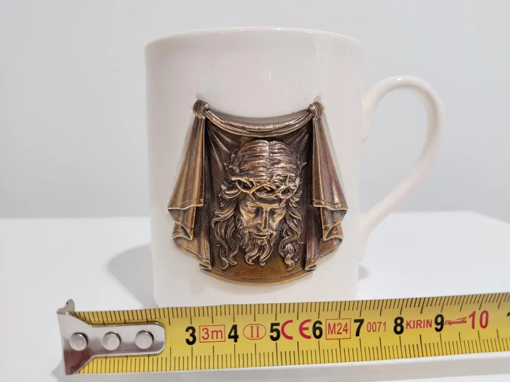 Porcelain Mug with Bronze Jesus Image of Edessa 8