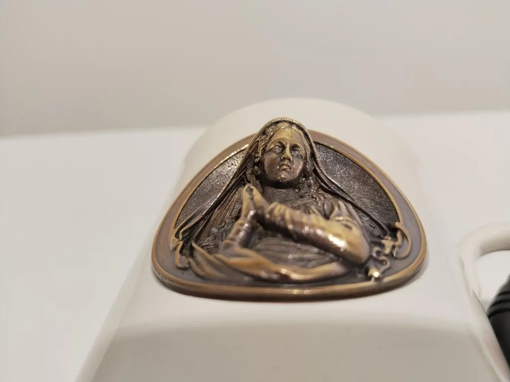 Porcelain Mug With Bronze Virgin Mary 2