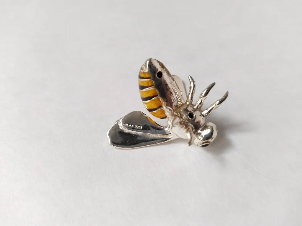 Saturno Sterling Silver And Enamel Wasps Figurines 19.1gr 14