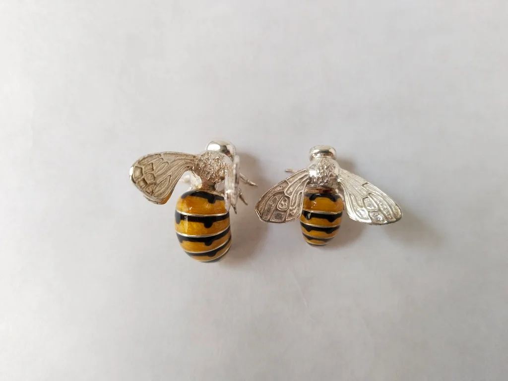 Saturno Sterling Silver And Enamel Wasps Figurines 19.1gr 6