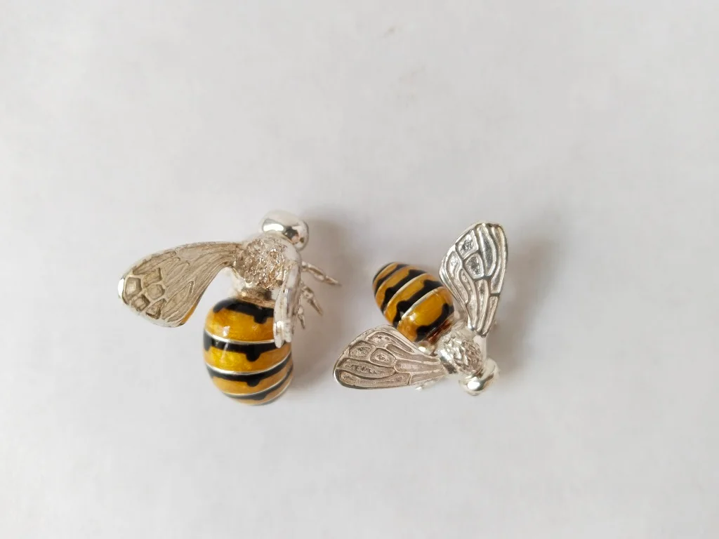 Saturno Sterling Silver And Enamel Wasps Figurines 19.1gr 7